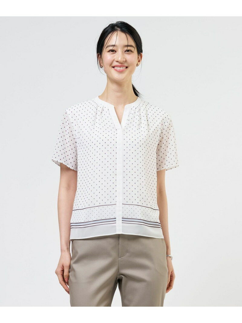 Rakuten - パネルプリント スキッパー カットソー J.PRESS LADIES L ジェイプレス トップス カットソー・Tシャツ ネイビー【送料無料】[Rakuten Fashion]