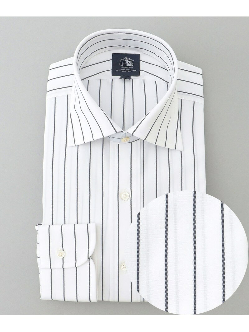 Rakuten - 【WEB・一部店舗限定】【PREMIUM PLEATS / 形態安定】スーピマコットンホールドストライプ シャツ / ワイドカラー J.PRESS ジェイプレス トップス シャツ・ブラウス ネイビー【送料無料】[Rakuten Fashion]