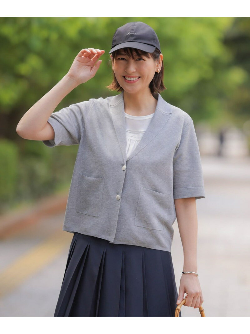 Rakuten - Vis/Peスパーク ハーフスリーブ ニットジャケット J.PRESS ジェイプレス ジャケット・アウター テーラードジャケット・ブレザー ネイビー グレー ベージュ【送料無料】[Rakuten Fashion]