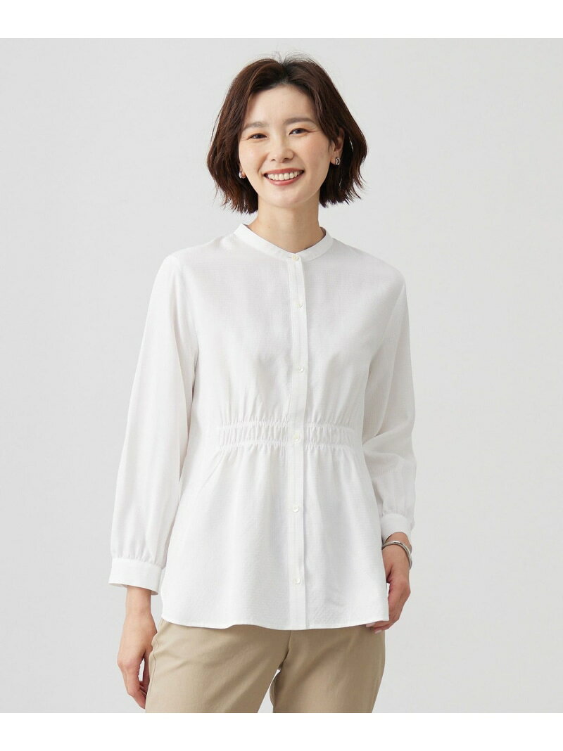 Rakuten - 【SALE／50%OFF】【洗える】アセVisシャドーギンガム シャーリング ブラウス J.PRESS ジェイプレス トップス シャツ・ブラウス ホワイト【RBA_E】【送料無料】[Rakuten Fashion]