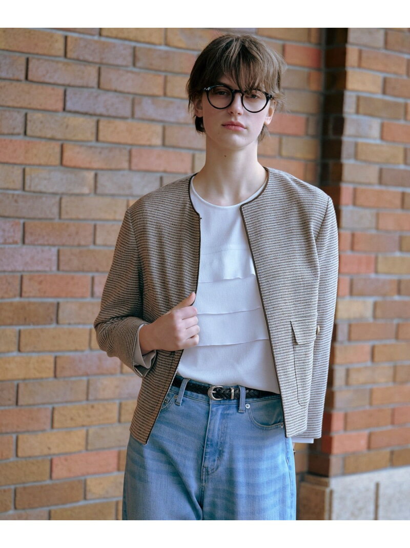 Rakuten - 【SALE／50%OFF】【洗える】Calameraリングメッシュ ジャケット J.PRESS ジェイプレス ジャケット・アウター ノーカラージャケット ブラウン【RBA_E】【送料無料】[Rakuten Fashion]