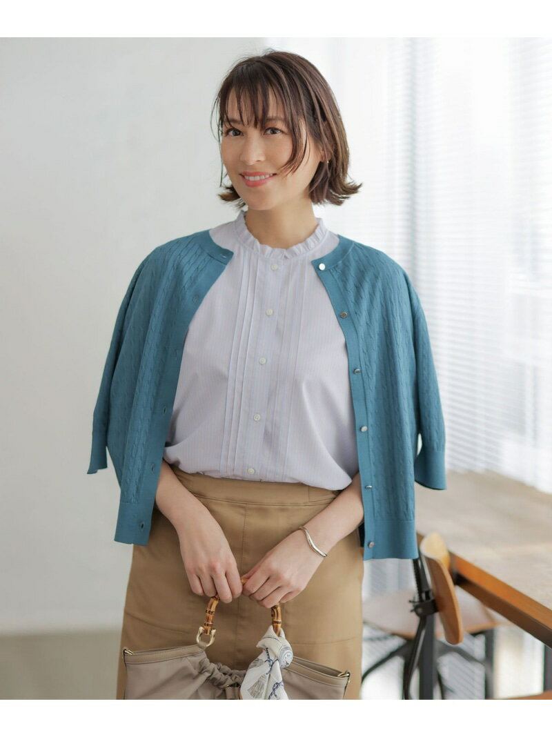 樂天商城 - 【SALE／20%OFF】【アンサンブル着用可】Vis/Peスパーク クルーネック カーディガン J.PRESS LADIES L ジェイプレス トップス カーディガン オレンジ ホワイト ネイビー【RBA_E】【送料無料】[Rakuten Fashion]