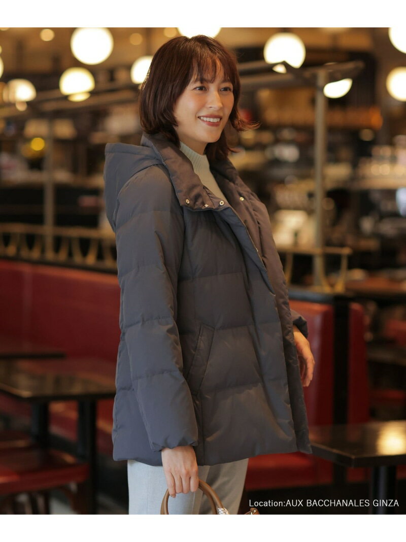 【洗える・2way】タフタダウン ミドル丈 コート J.PRESS ジェイプレス ジャケット・アウター ダウンジ..