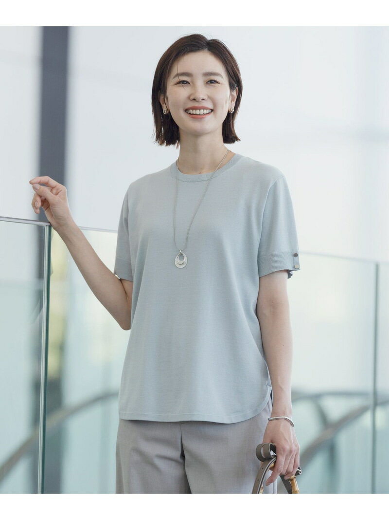 Rakuten - 【SALE／50%OFF】【洗える】COTTON POLYESTER 袖ボタン ニット J.PRESS LADIES L ジェイプレス トップス ニット ベージュ ブルー ネイビー パープル【RBA_E】【送料無料】[Rakuten Fashion]