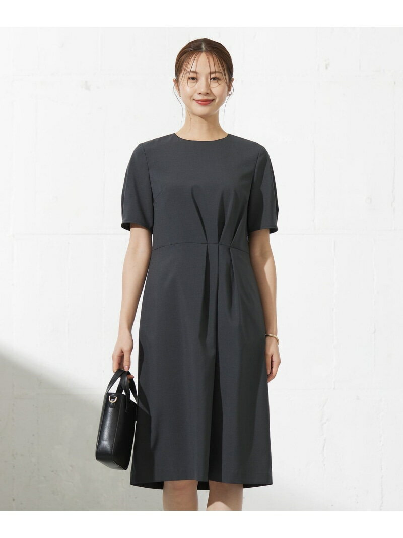 【SALE／50%OFF】【セットアップ対応・洗える】DRYウーステッド ワンピース J.PRESS ジェイプレス ワンピース・ドレス ワンピース グレー ブラック【RBA_E】【送料無料】[Rakuten Fashion]