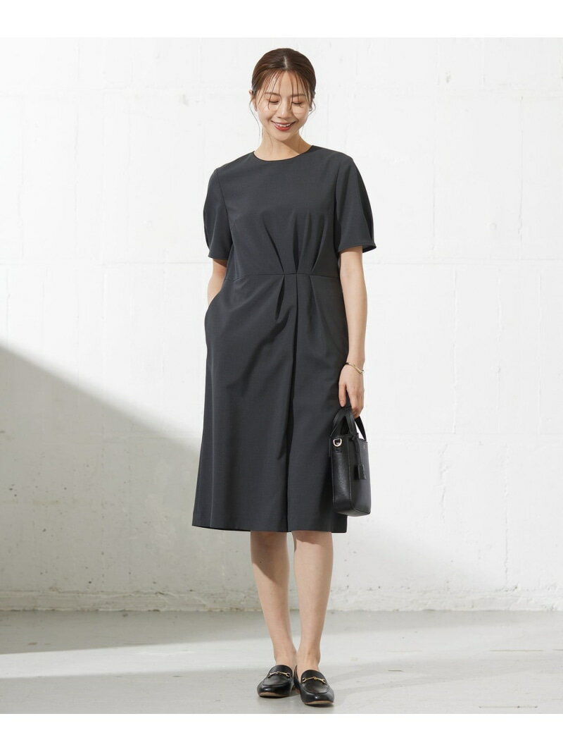 【SALE／50%OFF】【セットアップ対応・洗える】DRYウーステッド ワンピース J.PRESS ジェイプレス ワンピース・ドレス ワンピース グレー ブラック【RBA_E】【送料無料】[Rakuten Fashion]