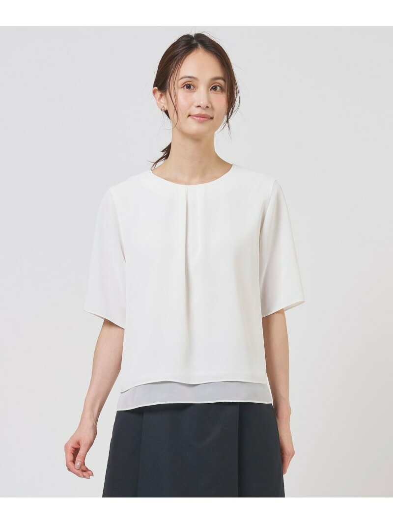 Rakuten - ドライシフォン カットソー J.PRESS LADIES L ジェイプレス トップス カットソー・Tシャツ ホワイト【送料無料】[Rakuten Fashion]