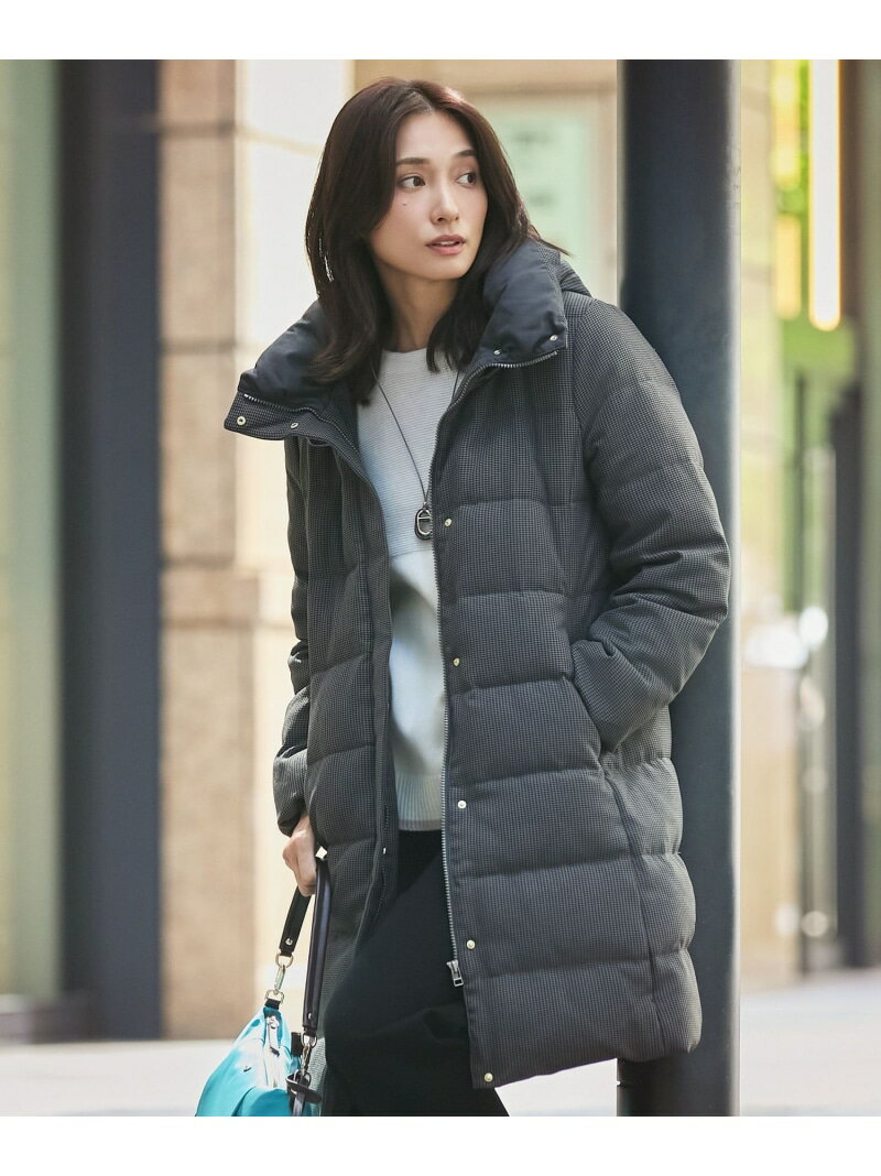 Rakuten - 【SALE／40%OFF】【洗える】ポリエステルハウンドトゥース ロング ダウンコート J.PRESS ジェイプレス ジャケット・アウター ダウンジャケット・ダウンベスト ネイビー グレー【RBA_E】【送料無料】[Rakuten Fashion]