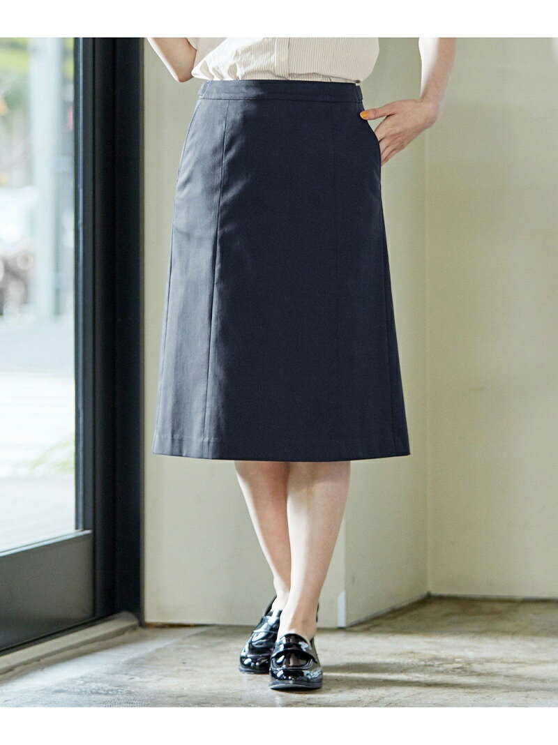 Rakuten - 【洗える・撥水・防汚】コットンFITTYシャーク スカート J.PRESS ジェイプレス スカート ロング・マキシスカート ネイビー グレー ベージュ【送料無料】[Rakuten Fashion]