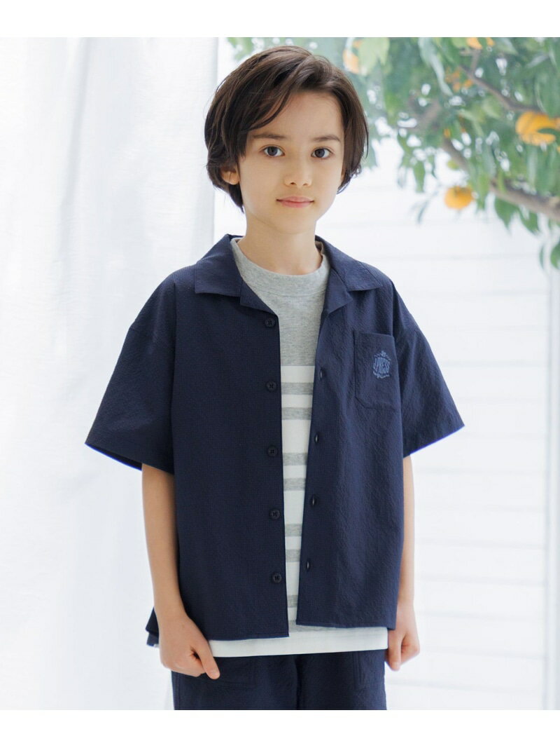 Rakuten - 【100-130cm】 サッカーシャツ J.PRESS ジェイプレス トップス シャツ・ブラウス ブラウン ネイビー【送料無料】[Rakuten Fashion]