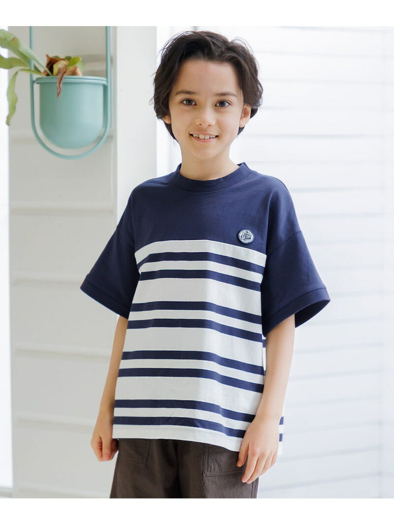 Rakuten - 【140-170cm】 ボーダービックシルエットTシャツ J.PRESS ジェイプレス トップス カットソー・Tシャツ グレー ネイビー【送料無料】[Rakuten Fashion]
