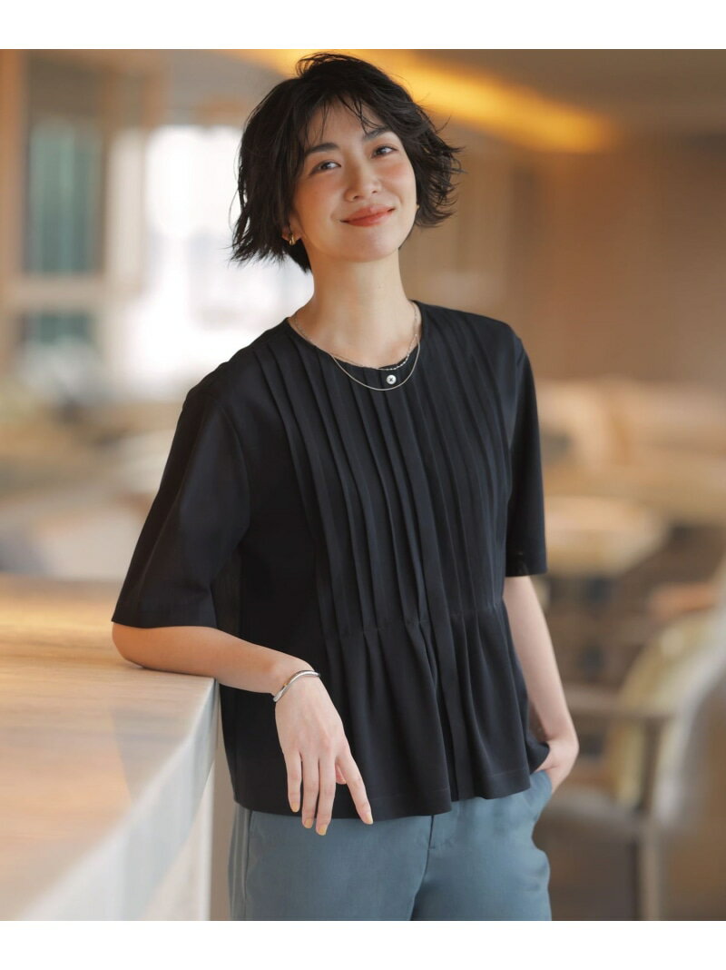 Rakuten - シアードライトリコット フレアタック カットソー J.PRESS ジェイプレス トップス カットソー・Tシャツ ネイビー グリーン グレー【送料無料】[Rakuten Fashion]