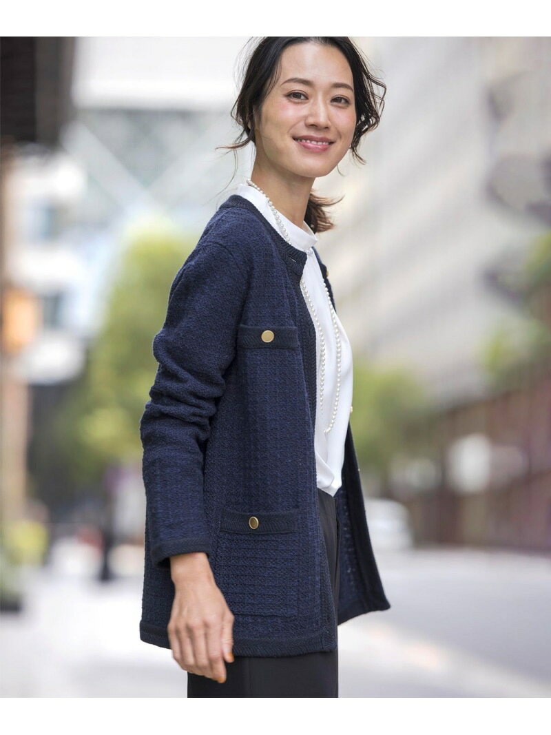 樂天商城 - 【SALE／50%OFF】【WEB限定カラーあり・洗える】TWEED ニット カーディガン J.PRESS ジェイプレス トップス カーディガン ホワイト ネイビー ブラック グレー【RBA_E】【送料無料】[Rakuten Fashion]