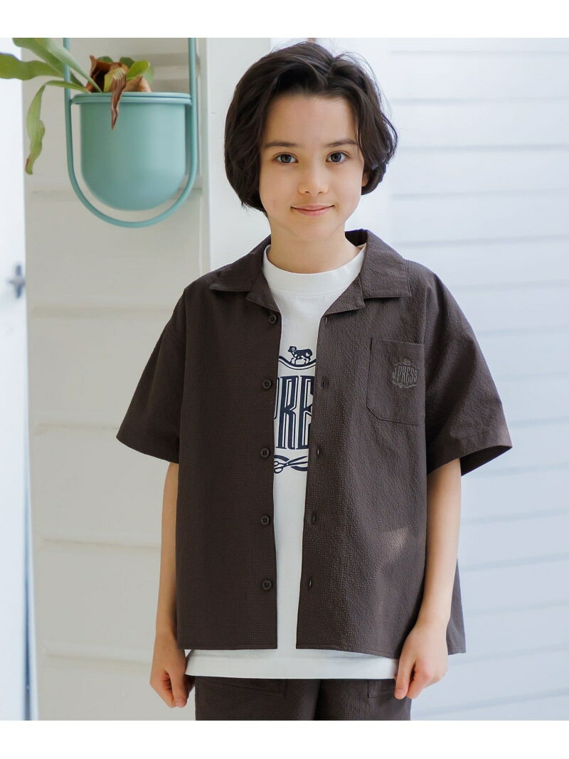 Rakuten - 【140-170cm】 サッカーシャツ J.PRESS ジェイプレス トップス シャツ・ブラウス ブラウン ネイビー【送料無料】[Rakuten Fashion]
