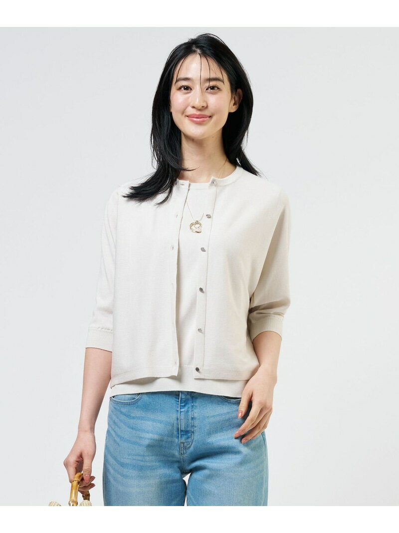樂天商城 - 【セットアイテム】アンサンブル ツイン セット J.PRESS LADIES L ジェイプレス トップス カーディガン ブルー ブラック【送料無料】[Rakuten Fashion]