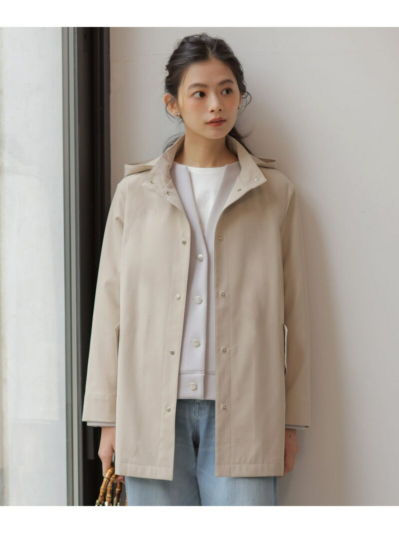 【2way】ドライツイルストレッチ フーデット アウター J.PRESS LADIES L ジェイプレス ジャケット・アウター その他のジャケット・アウター ネイビー ベージュ ブルー【送料無料】[Rakuten Fashion]