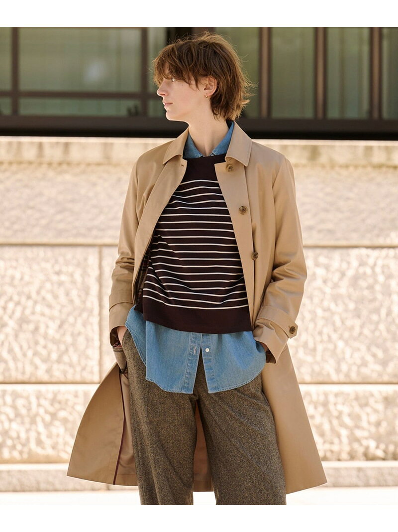 Turn-Down Collar Coat - コンパクトギャバ ステンカラー コート J.PRESS ジェイプレス ジャケット・アウター ステンカラーコート ベージュ【送料無料】[Rakuten Fashion]