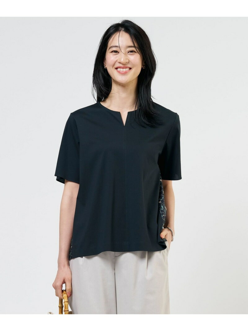 Rakuten - 【一枚で着映え】LIBERTYコンビ バックデザイン カットソー J.PRESS LADIES L ジェイプレス トップス カットソー・Tシャツ グレー ネイビー【送料無料】[Rakuten Fashion]