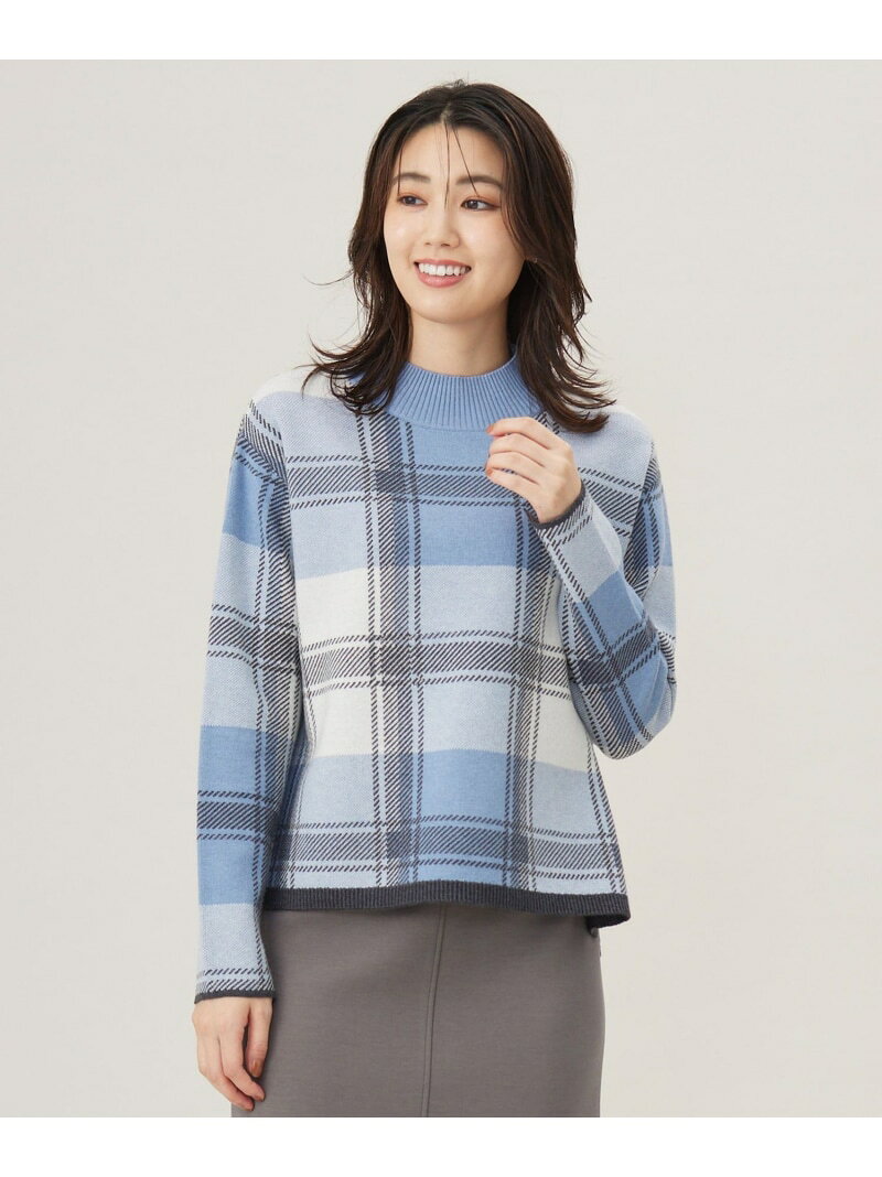 Rakuten - 【SALE／50%OFF】【洗える】WOOLY STRETCH PLAID ニット J.PRESS LADIES L ジェイプレス トップス ニット ベージュ ブルー【RBA_E】【送料無料】[Rakuten Fashion]