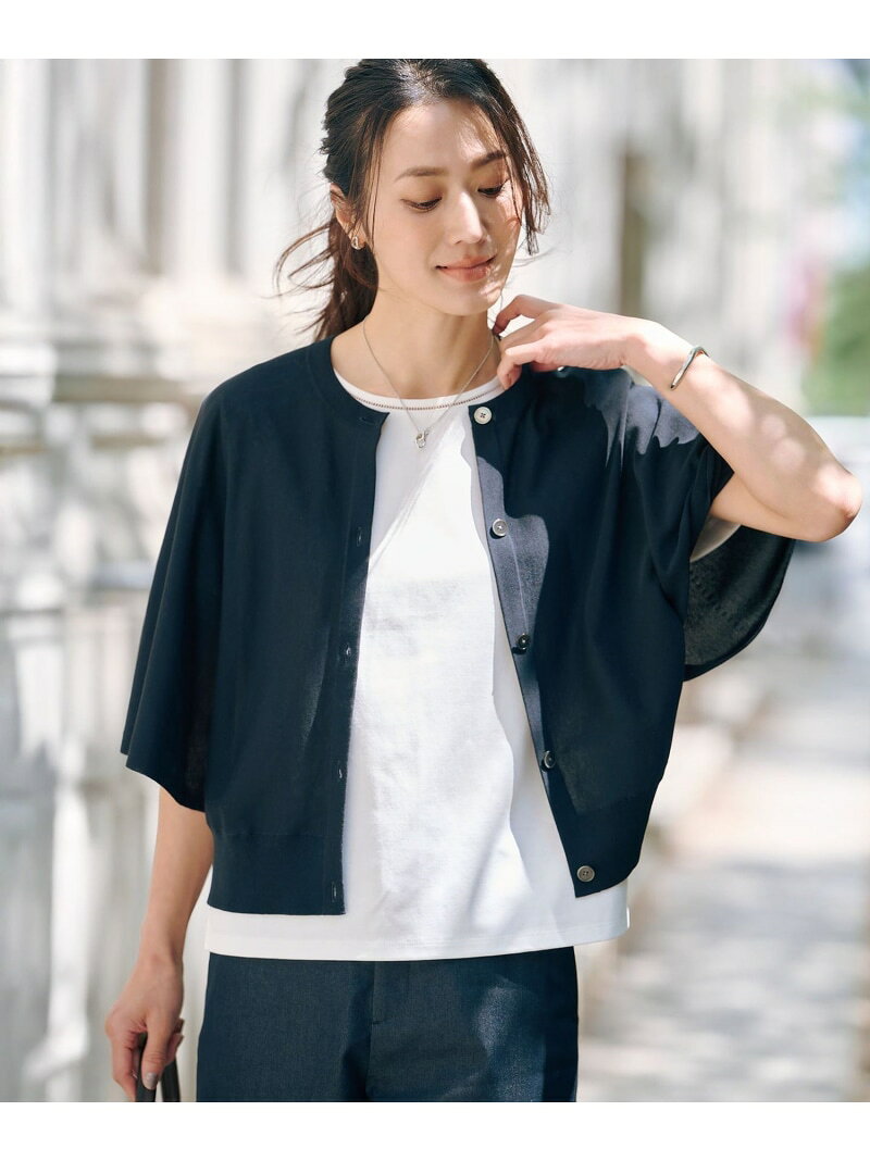 【SALE／30%OFF】【洗える・抗菌防臭】COTTON ACETATE DRY バタフライスリーブ カーディガン J.PRESS ジェイプレス トップス カーディガン ネイビー【RBA_E】【送料無料】[Rakuten Fashion]