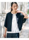 【洗える・抗菌防臭】COTTON ACETATE DRY バタフライスリーブ カーディガン J.PRESS LADIES L ジェイプレス トップス カーディガ...