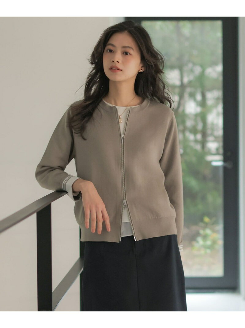 Rakuten - INTERLOCK ニット ブルゾン J.PRESS ジェイプレス ジャケット・アウター ブルゾン・ジャンパー ベージュ カーキグリーン ネイビー【送料無料】[Rakuten Fashion]