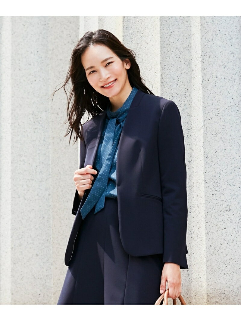 Rakuten - 【スーツ対応】T/Rアルガンシルク ノーカラージャケット J.PRESS ジェイプレス ジャケット・アウター ノーカラージャケット ネイビー グレー ブラウン【送料無料】[Rakuten Fashion]