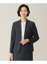 【セットアップ対応】BAHARIYE1 ノーカラー ジャケット J.PRESS LADIES L ジェイプレス ジャケット・アウター ノーカラージャケット ネイ...