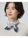 【SALE/20%OFF】azulejoスクエアプリント スカーフ J.PRESS ジェイプレス ファッション雑貨 スカーフ・バンダナ ネイビー ベージュ【RB...
