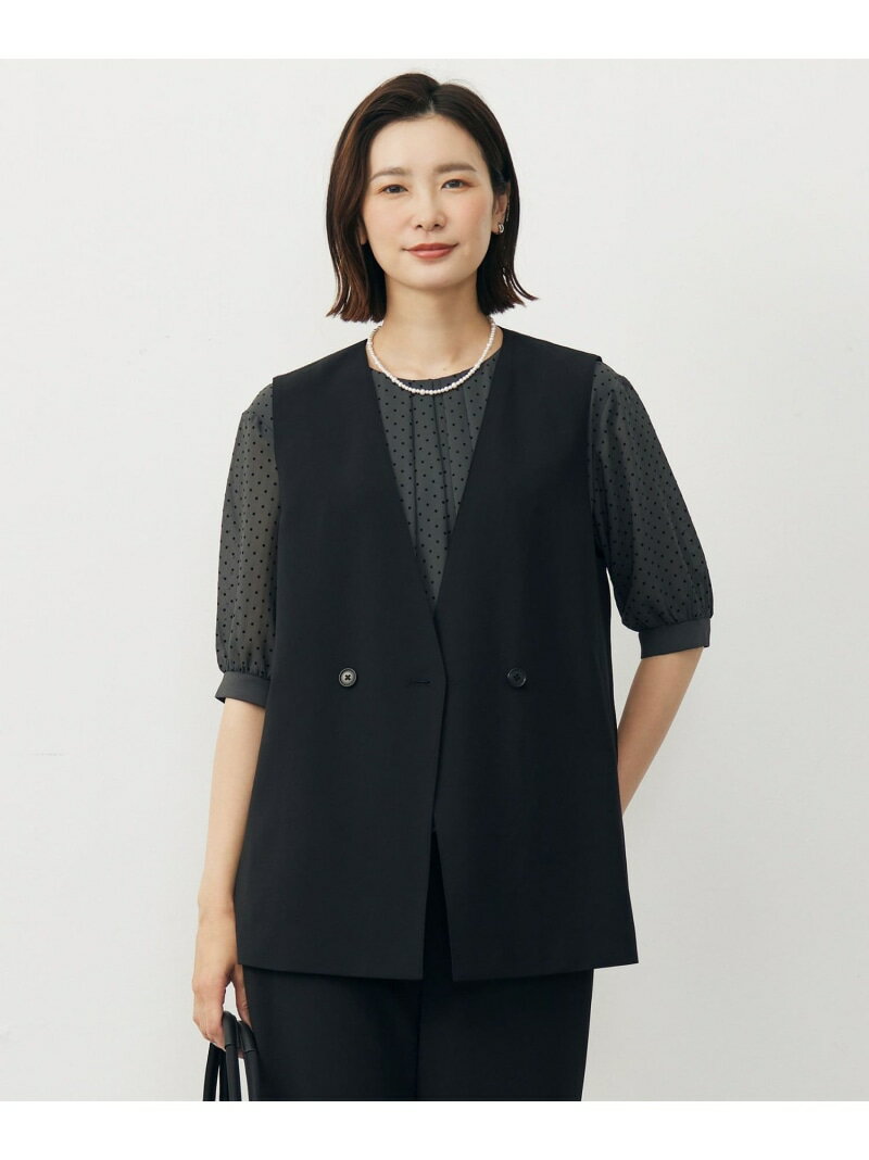 Rakuten - 【SALE／40%OFF】【洗える・吸水速乾・接触冷感・セットアップ対応】Light ジョーゼット ジレ J.PRESS ジェイプレス ジャケット・アウター その他のジャケット・アウター ベージュ ブラック ネイビー【RBA_E】【送料無料】[Rakuten Fashion]