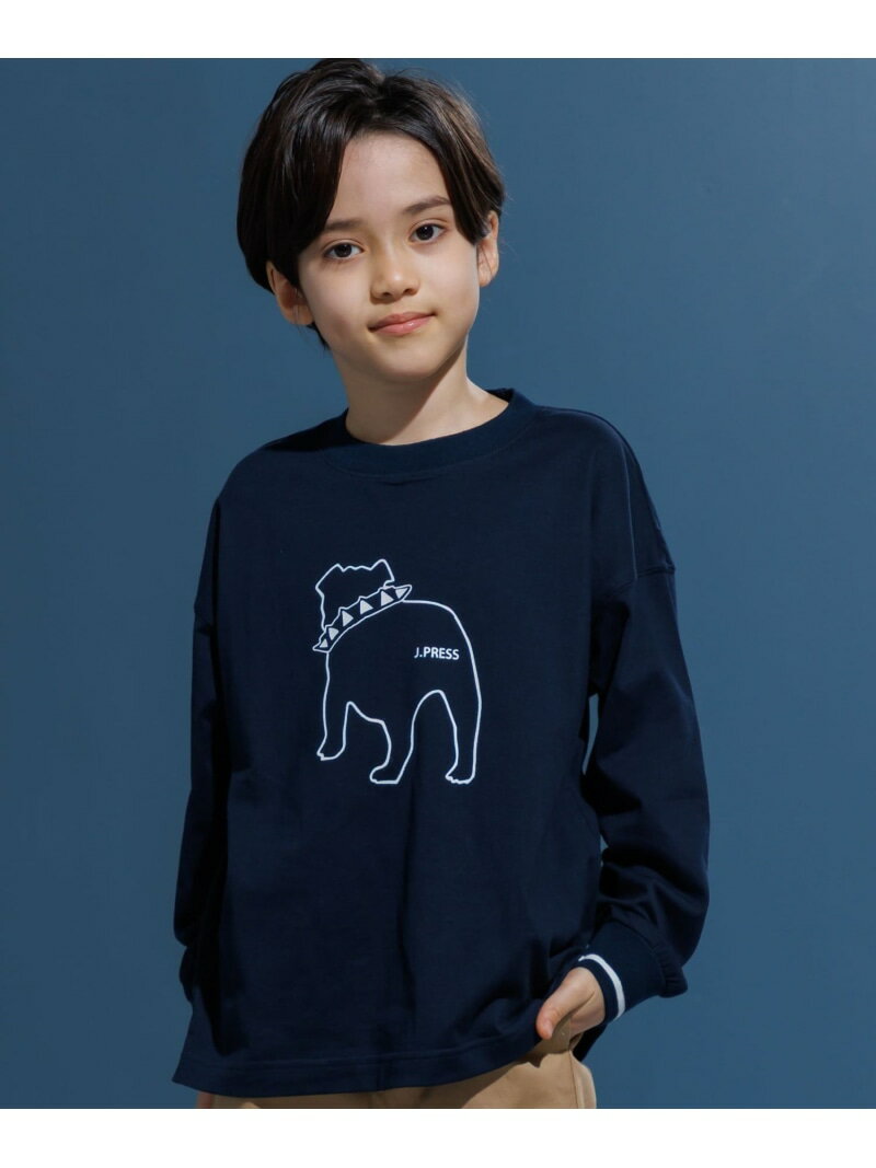 Rakuten - 【140-170cm】バックブル ラインプリント カットソー J.PRESS ジェイプレス トップス カットソー・Tシャツ ネイビー【送料無料】[Rakuten Fashion]