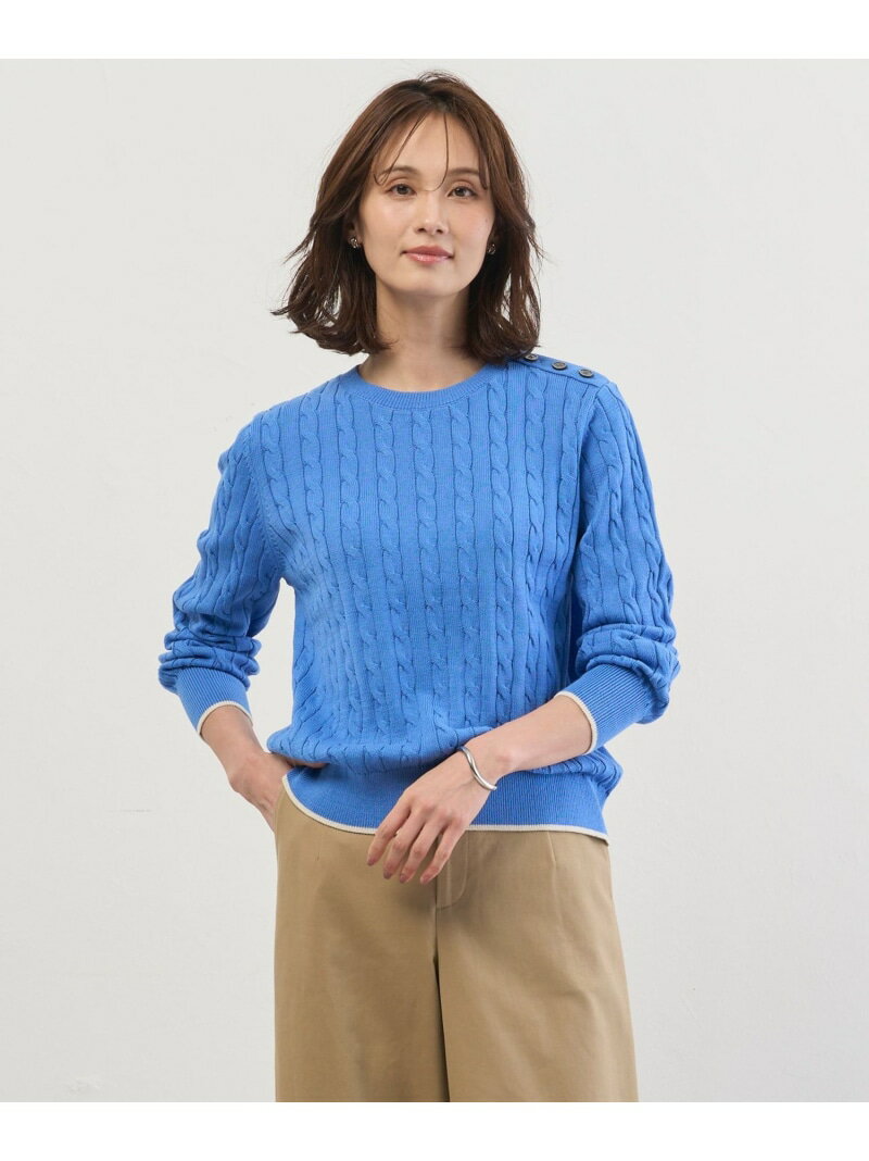 Rakuten - CABLE ニット J.PRESS ジェイプレス トップス ニット グリーン ピンク オレンジ ベージュ ブルー【送料無料】[Rakuten Fashion]