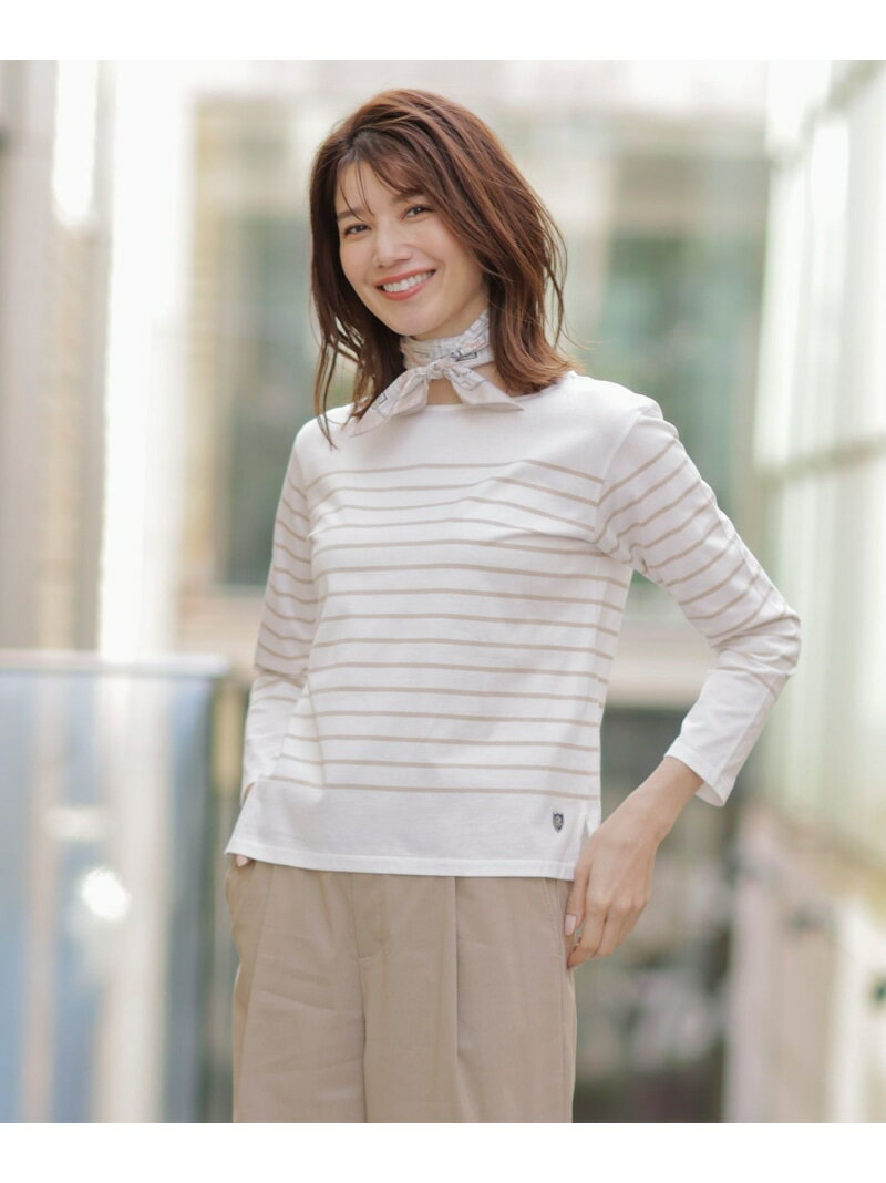 Rakuten - バスクボーダー カットソー J.PRESS LADIES L ジェイプレス トップス カットソー・Tシャツ ネイビー ピンク ベージュ【送料無料】[Rakuten Fashion]