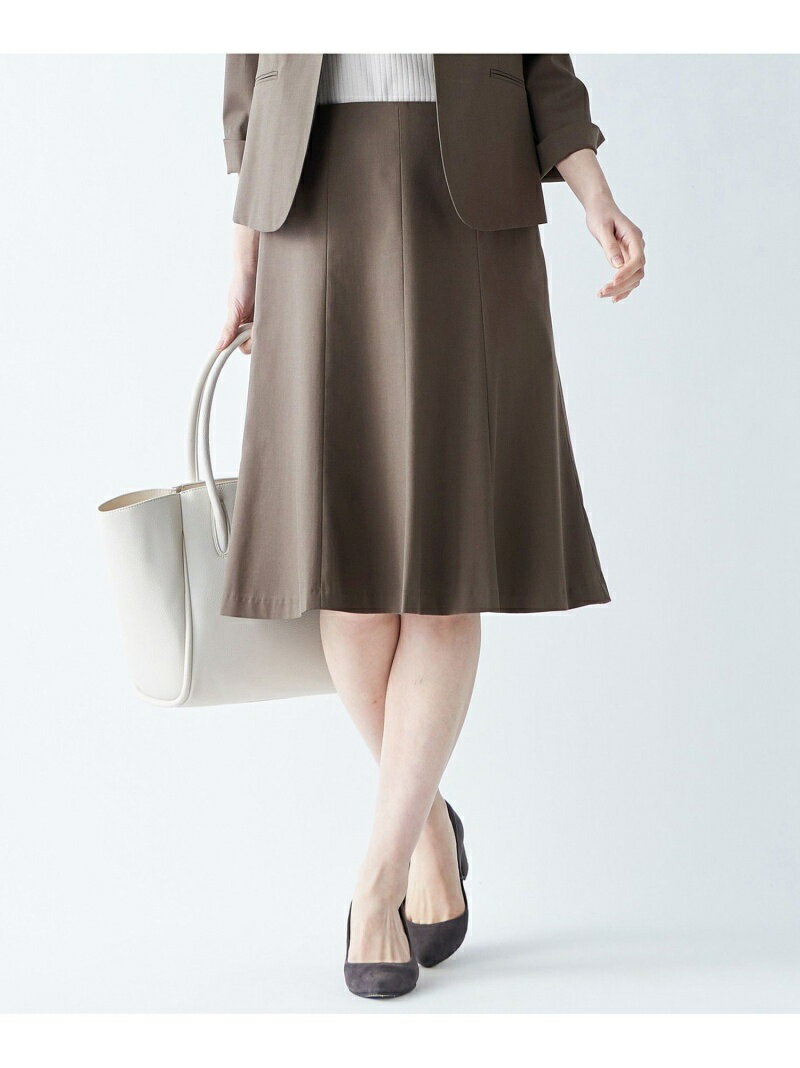 Rakuten - 【シワになりにくい】コットンフィッティーシャーク スカート J.PRESS LADIES L ジェイプレス スカート ロング・マキシスカート ベージュ ネイビー ブラウン グレー【送料無料】[Rakuten Fashion]