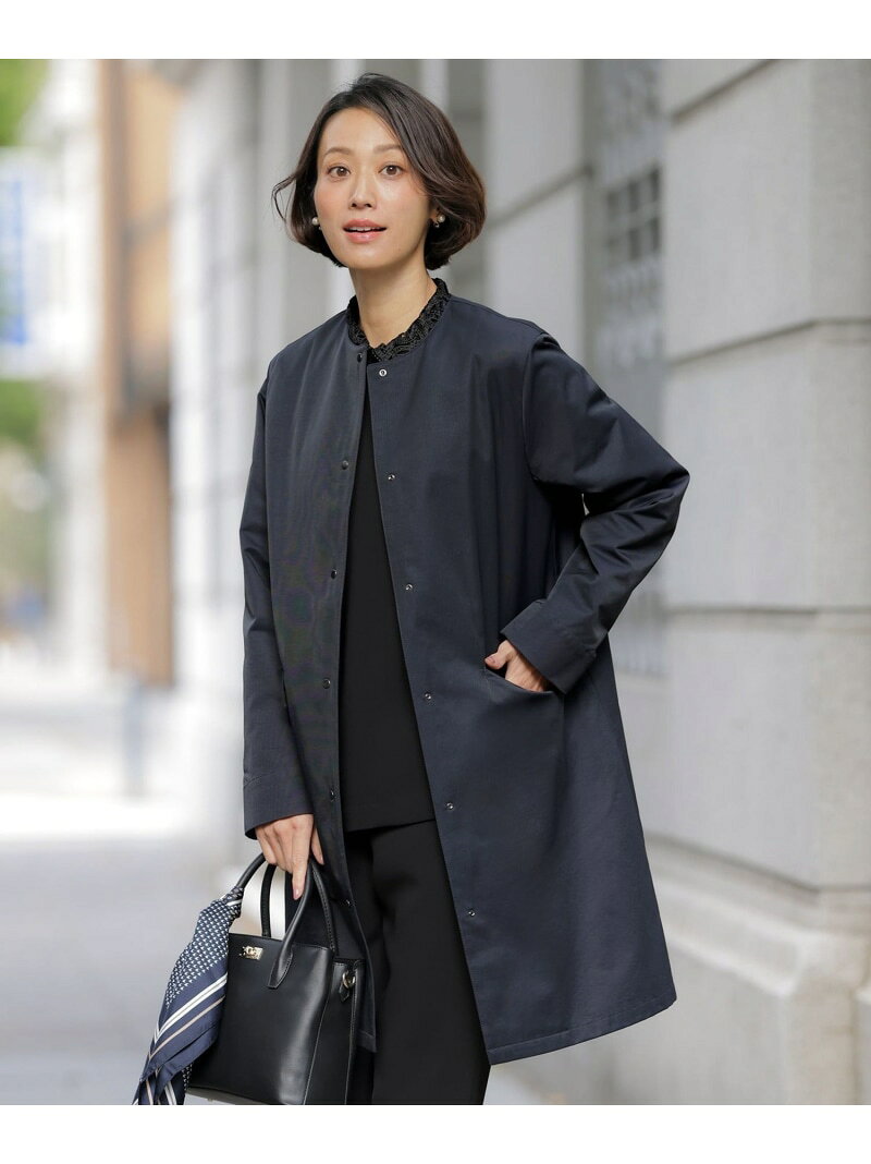 Rakuten - 【ライナー付き】VINAジェットオックス ノーカラー コート J.PRESS ジェイプレス ジャケット・アウター ノーカラージャケット グレー ネイビー【送料無料】[Rakuten Fashion]