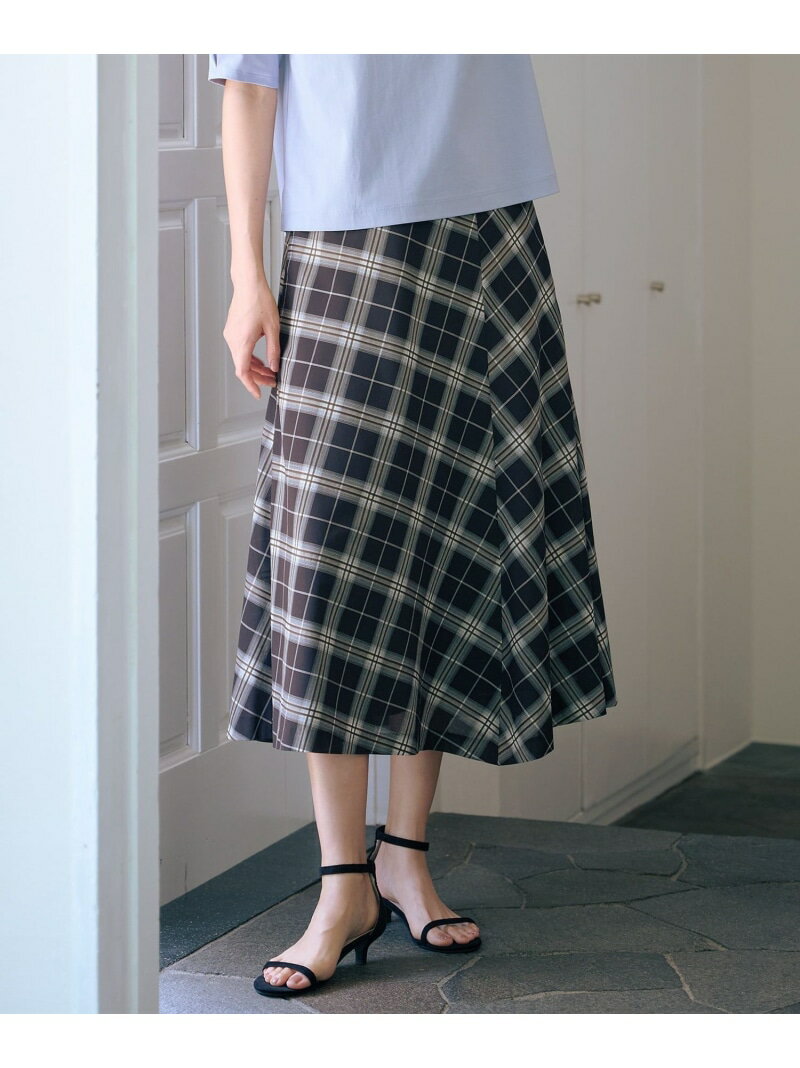 Rakuten - 【SALE／50%OFF】【WEB限定カラーあり・洗える】SOFT SHEER チェック フレア スカート J.PRESS ジェイプレス スカート ロング・マキシスカート ブラウン【RBA_E】【送料無料】[Rakuten Fashion]