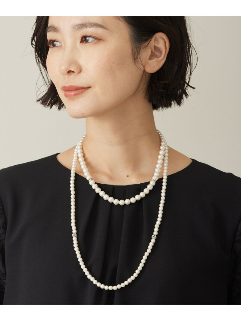Rakuten - 【3way】2連パール ネックレス J.PRESS ジェイプレス アクセサリー・腕時計 ネックレス シルバー【送料無料】[Rakuten Fashion]