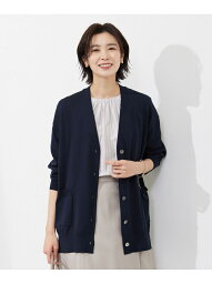 【洗える】 Co/Peライト Vネック ロング カーディガン J.PRESS LADIES L ジェイプレス トップス カーディガン ネイビー ホワイト グレー グリーン【送料無料】[Rakuten Fashion]