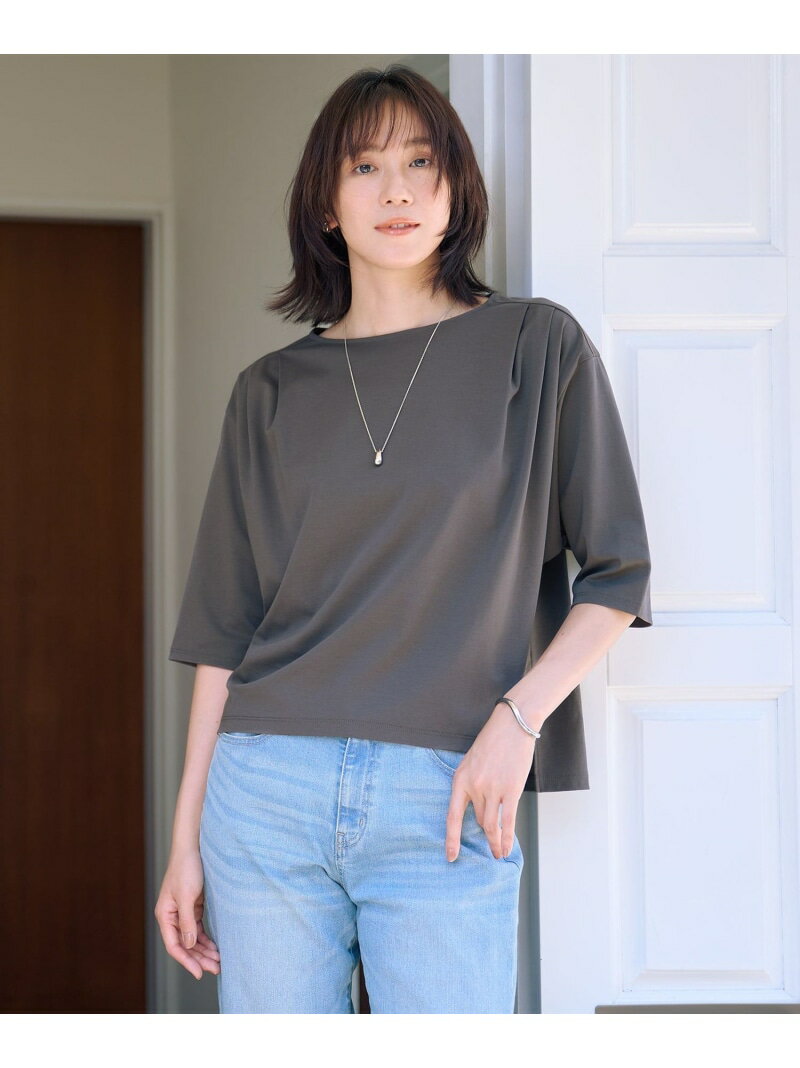 Rakuten - 【SALE／40%OFF】【洗える・抗菌防臭・接触冷感・吸水速乾】ドライポンチ ボートネック カットソー J.PRESS LADIES L ジェイプレス トップス カットソー・Tシャツ ブラック ベージュ ブルー【RBA_E】【送料無料】[Rakuten Fashion]