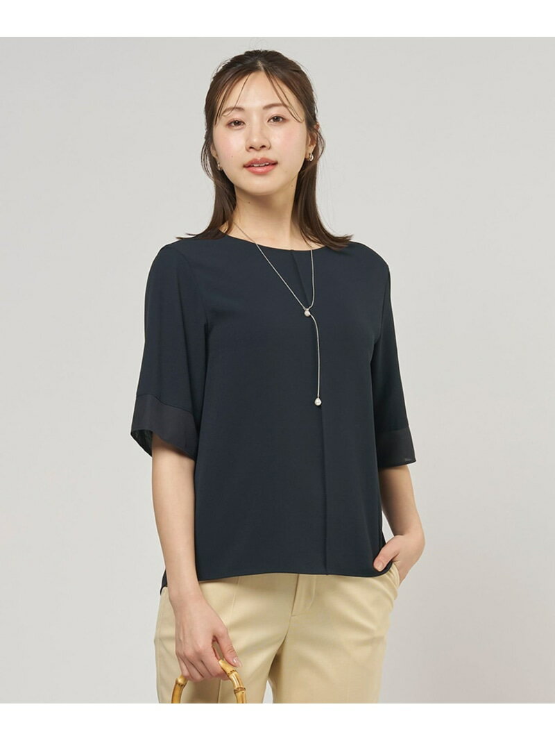 【セットアップ対応】Light ジョーゼット プルオーバー ブラウス J.PRESS LADIES L ジェイプレス トップス シャツ・ブラウス ネイビー ブラック ベージュ【送料無料】[Rakuten Fashion]