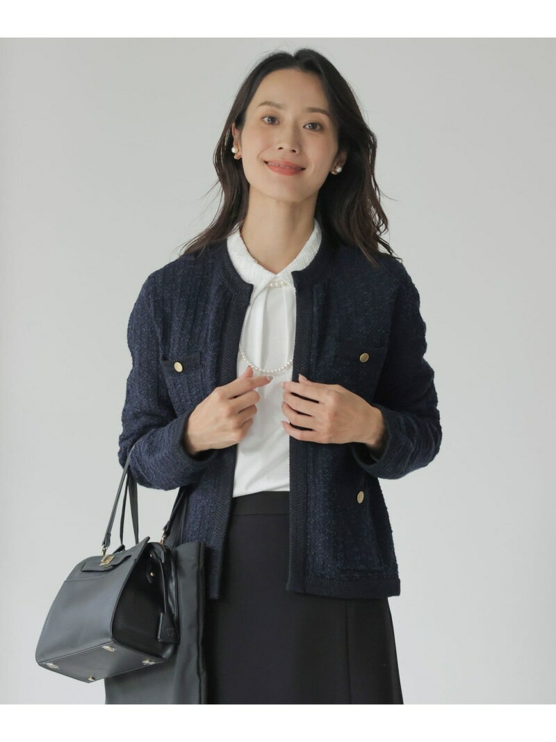 樂天商城 - 【SALE／50%OFF】TWEED ニット ジャケット J.PRESS ジェイプレス ジャケット・アウター ノーカラージャケット グレー ブラック ネイビー【RBA_E】【送料無料】[Rakuten Fashion]