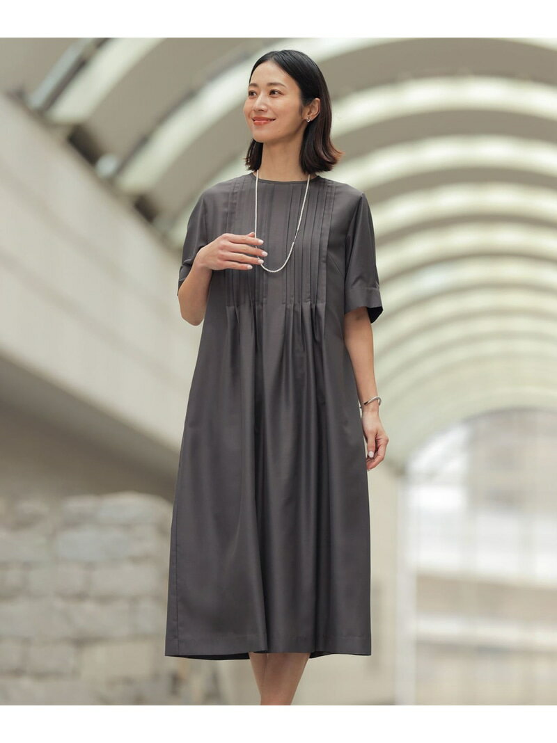 Rakuten - エアリースパンボイル ワンピース J.PRESS LADIES L ジェイプレス ワンピース・ドレス ワンピース ネイビー ブラウン グレー【送料無料】[Rakuten Fashion]