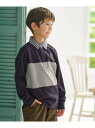 【140-170cm】襟ストライプ ブロッキングポロシャツ J.PRESS ジェイプレス トップス ポロシャツ ネイビー ブルー【送料無料】[Rakuten F...