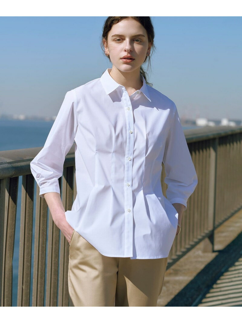 Rakuten - 【WEB限定カラーあり】SOFT TC ストレッチ シャツ ブラウス J.PRESS LADIES L ジェイプレス トップス シャツ・ブラウス ホワイト ブルー【送料無料】[Rakuten Fashion]