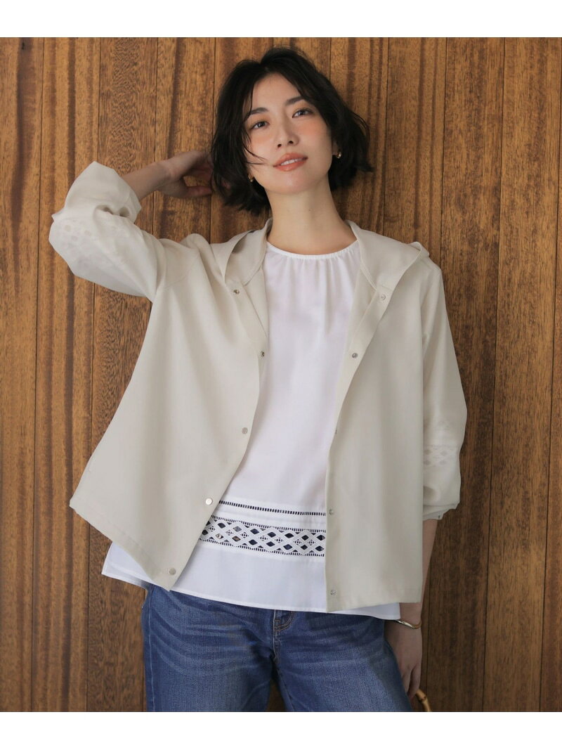 Rakuten - 【冷房対策に】RELAXION Sheer ボイル フーデッド ジャケット J.PRESS LADIES L ジェイプレス ジャケット・アウター その他のジャケット・アウター ベージュ カーキグリーン ネイビー【送料無料】[Rakuten Fashion]