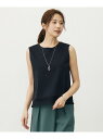 【人気のため追加・洗える】ノースリーブスムースジャージー レース カットソー J.PRESS LADIES L ジェイプレス トップス ノースリーブ・タンクトッ...