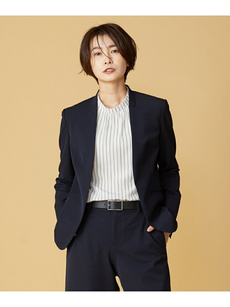 Rakuten - 【洗える】アルガンシルク ノーカラー ジャケット J.PRESS ジェイプレス ジャケット・アウター ノーカラージャケット ネイビー ブラウン グレー【送料無料】[Rakuten Fashion]