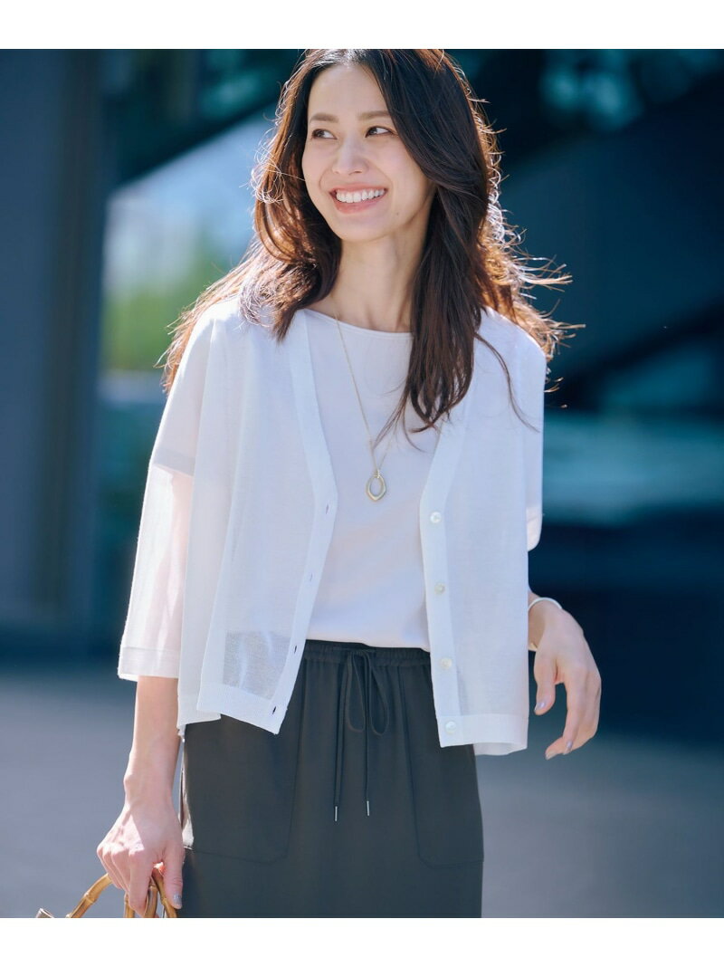 Rakuten - 【SALE／40%OFF】【WEB限定カラーあり・洗える】SHEER LIGHT KNIT Vネック カーディガン J.PRESS ジェイプレス トップス カーディガン ホワイト グリーン ベージュ ネイビー【RBA_E】【送料無料】[Rakuten Fashion]
