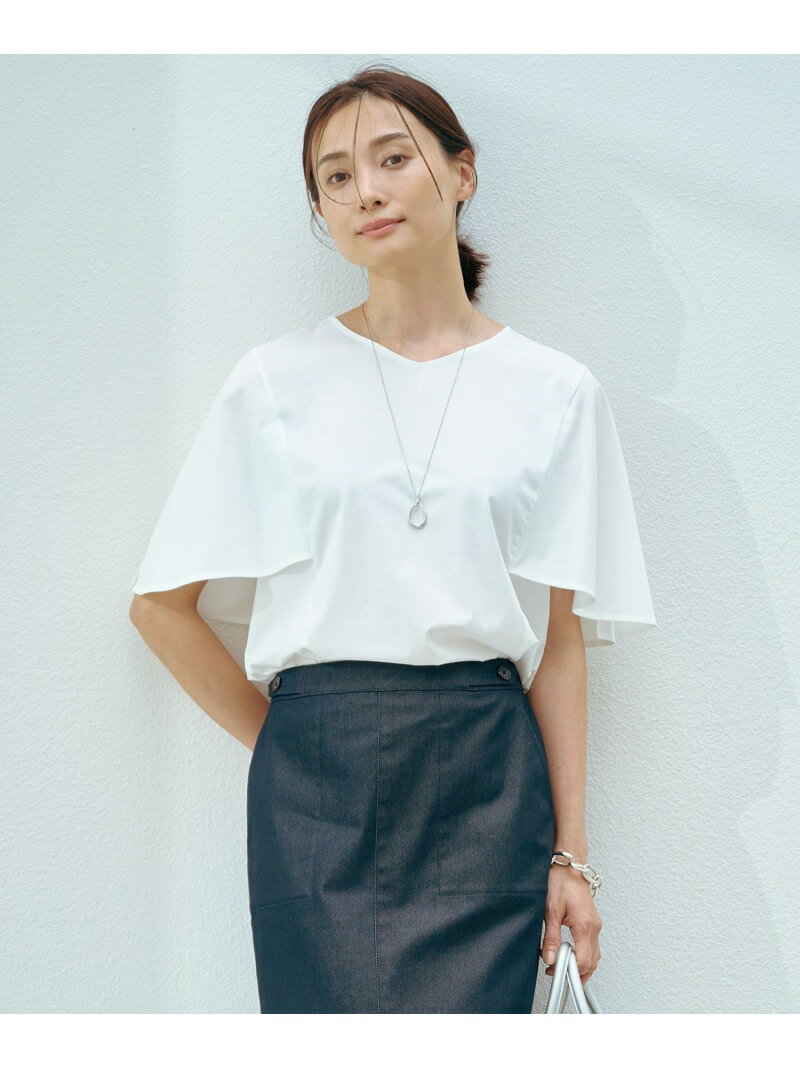 樂天商城 - 【SALE／40%OFF】【洗える・接触冷感】プレーティングジャージー ケープ風 カットソー J.PRESS LADIES L ジェイプレス トップス カットソー・Tシャツ ブラック グレー ホワイト ブルー【RBA_E】【送料無料】[Rakuten Fashion]
