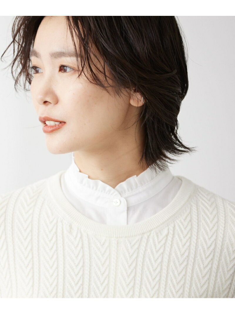 【洗える】ハイネックフリルデコカラー 付け襟 J.PRESS ジェイプレス ファッション雑貨 付け襟 ホワイト【送料無料】[Rakuten Fashion]